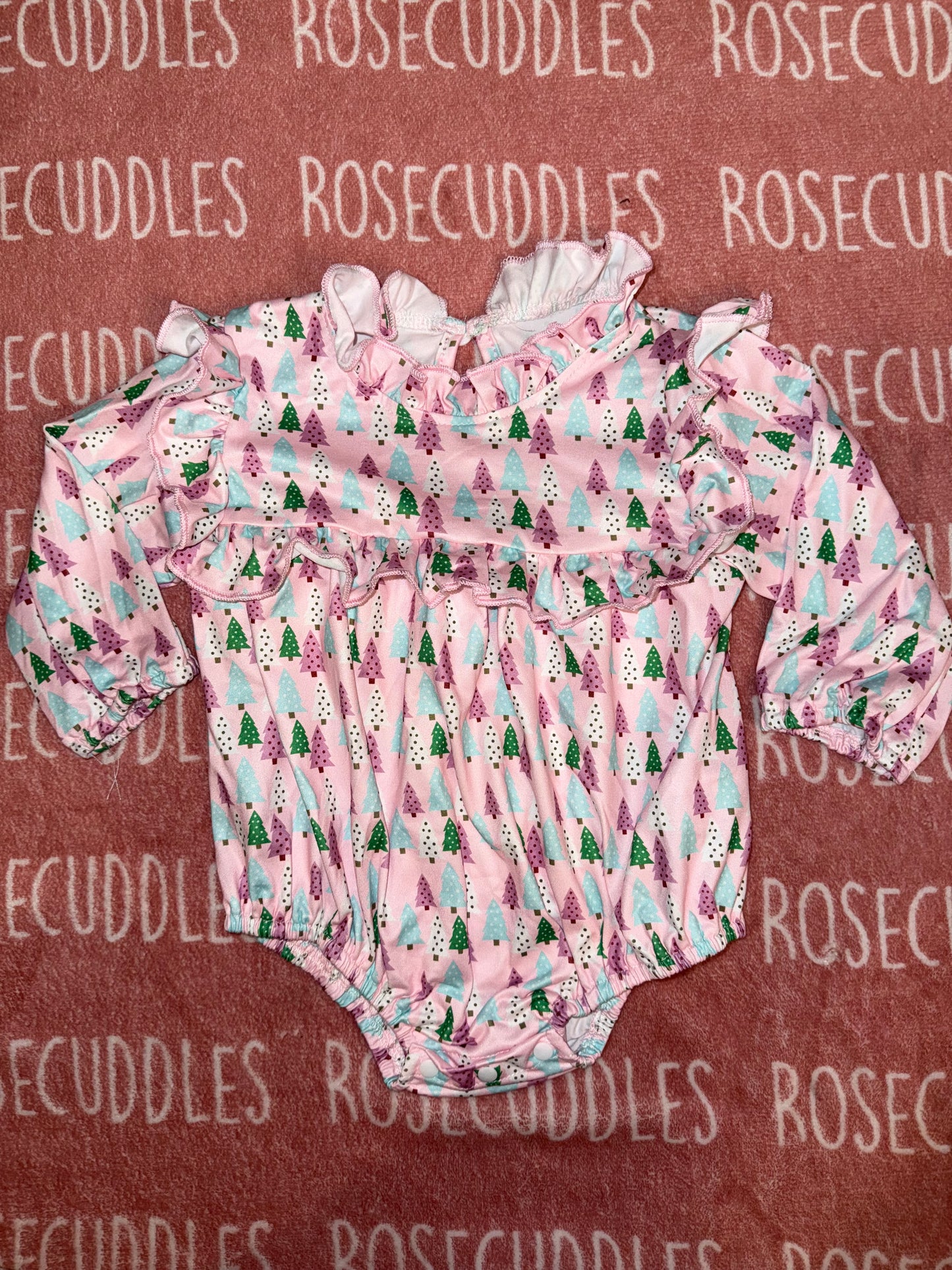 Pink Trees & Ruffle Onesie