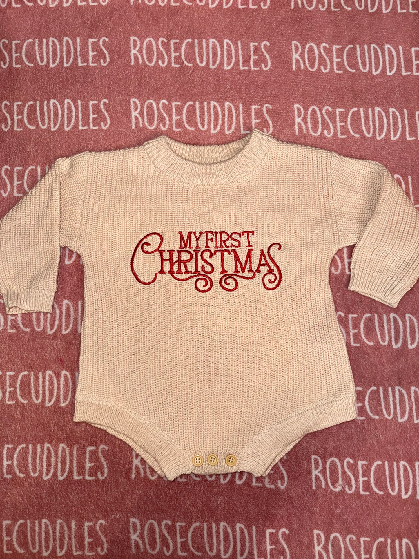 My First Christmas Knit Onesie