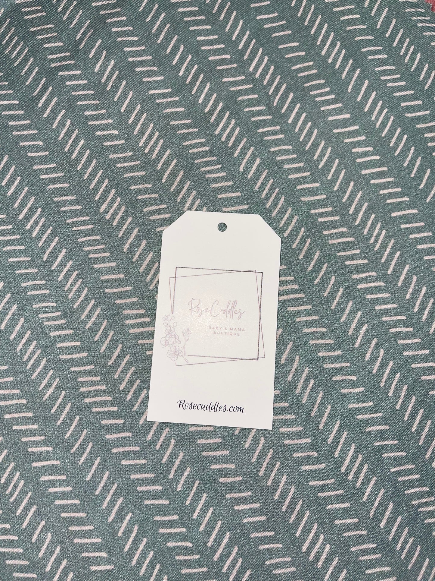 *ROSECUDDLES BAMBOO - Green Stripe - Zippy
