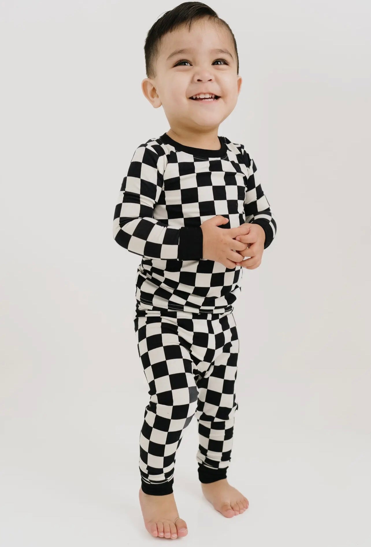 Black Checkered Bamboo Set