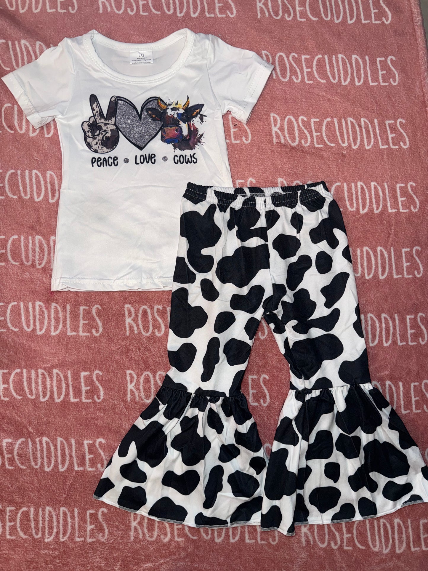 Peace Love Cows Bellbottoms Set
