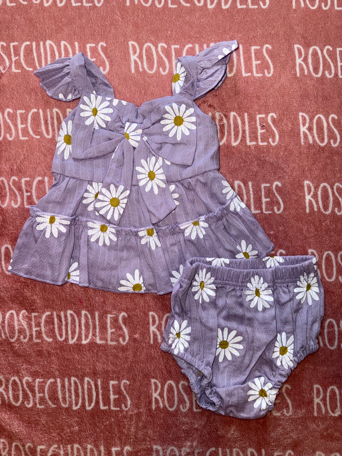 Purple Linen Daisy Tank Set