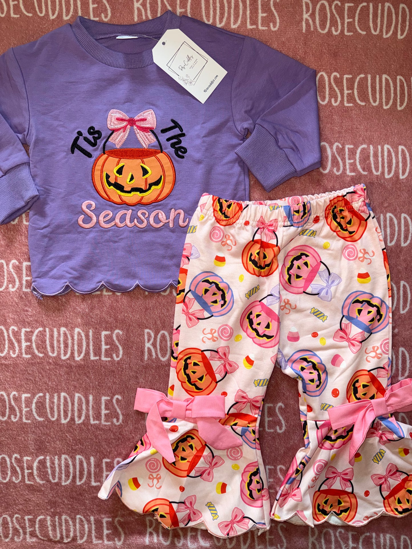 Scalloped Halloween Bellbottom Set