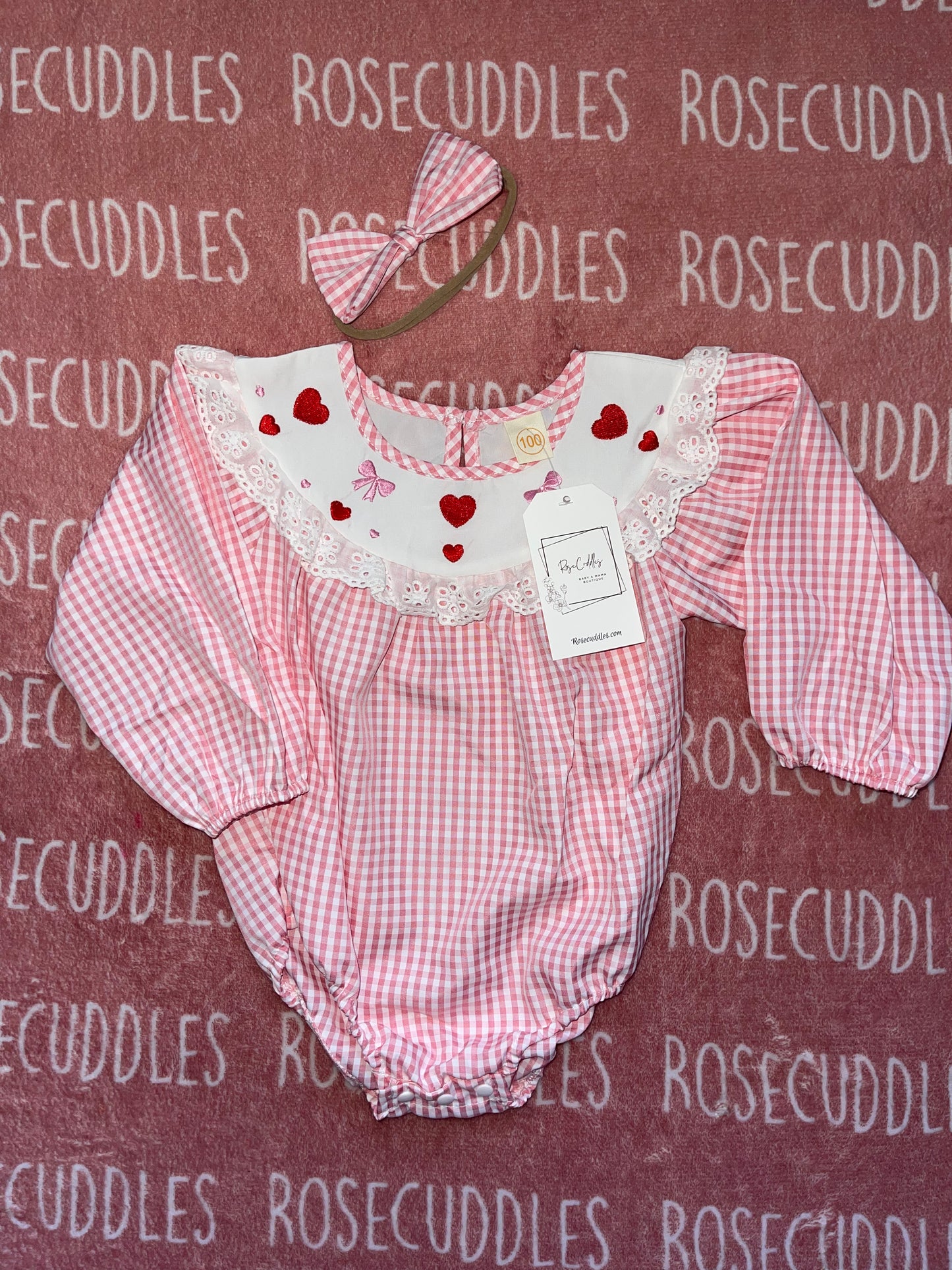 Smocked Valentines Onesie