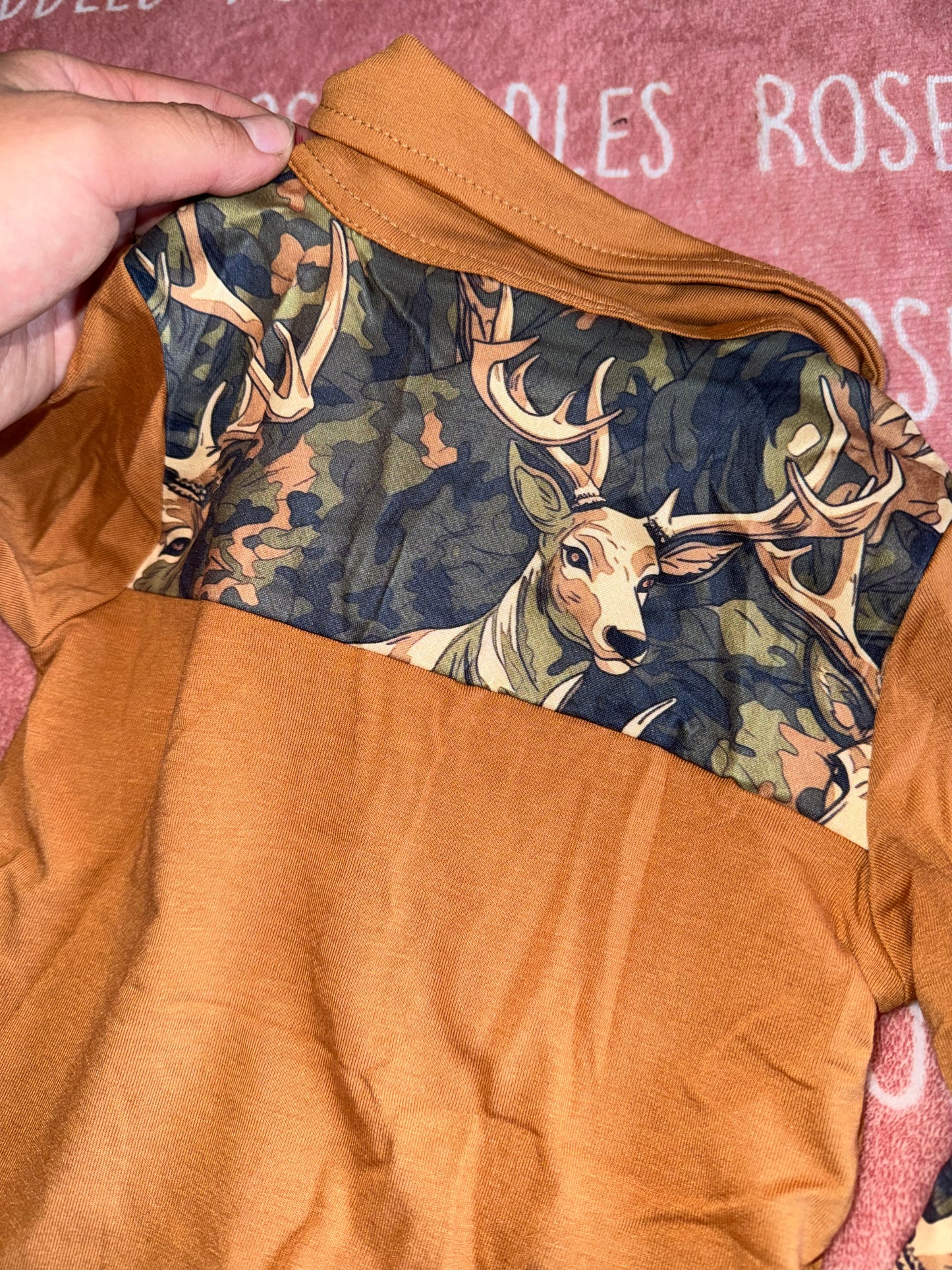 Deer Quarter Zip Long Sleeve