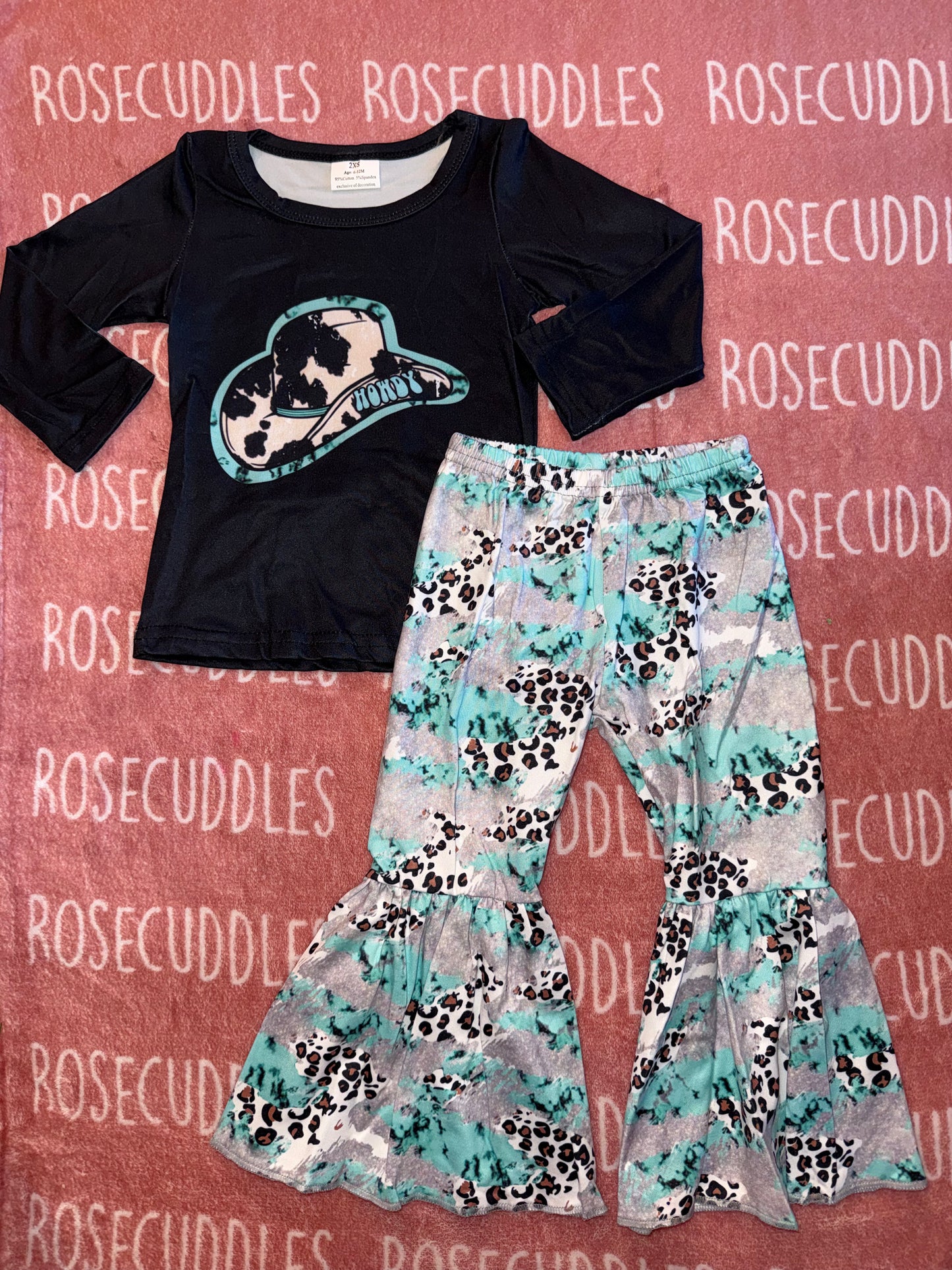 Teal Cowgirl Bellbottom Set