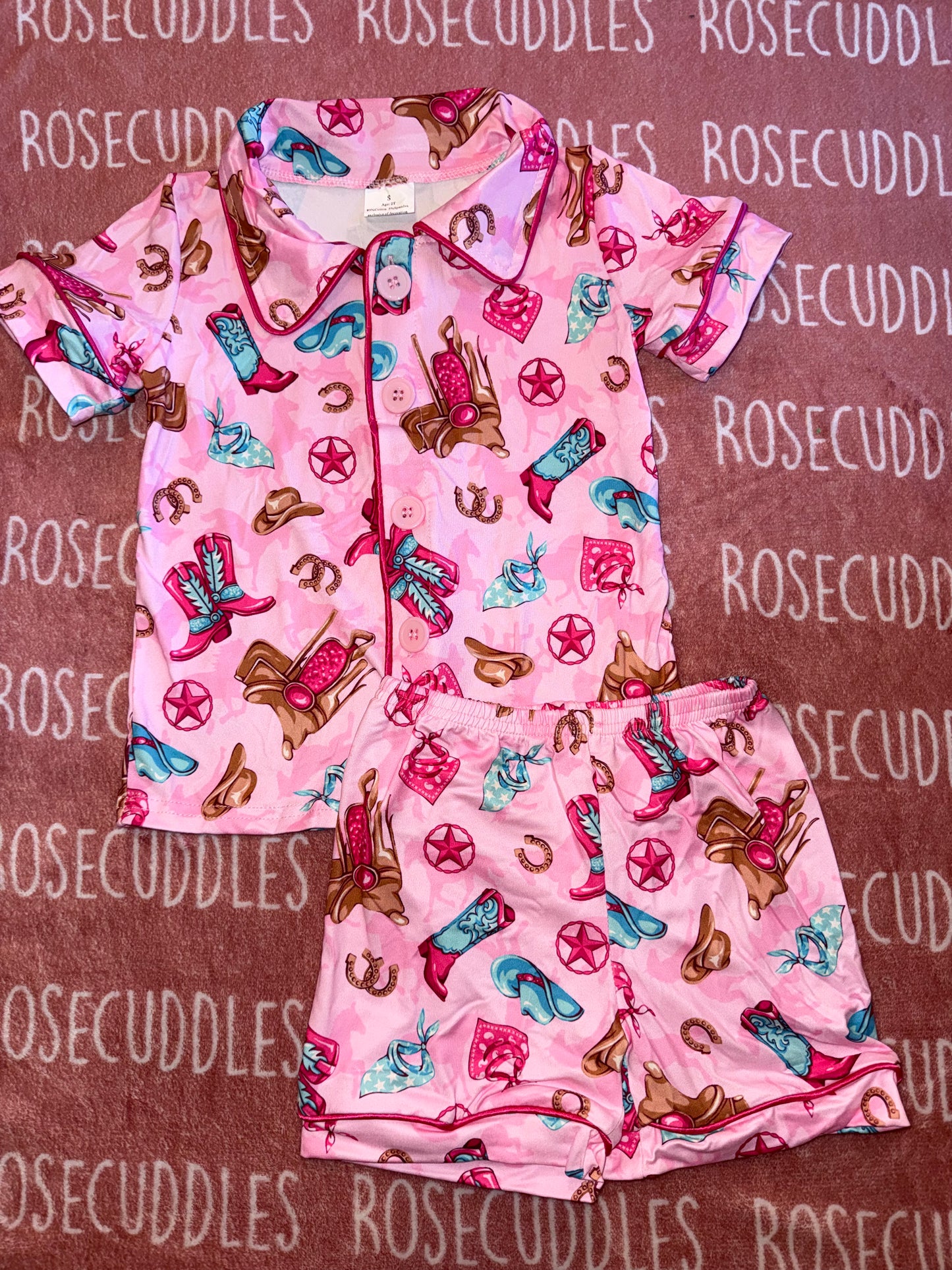 Button Up Cowgirl Pajama Set