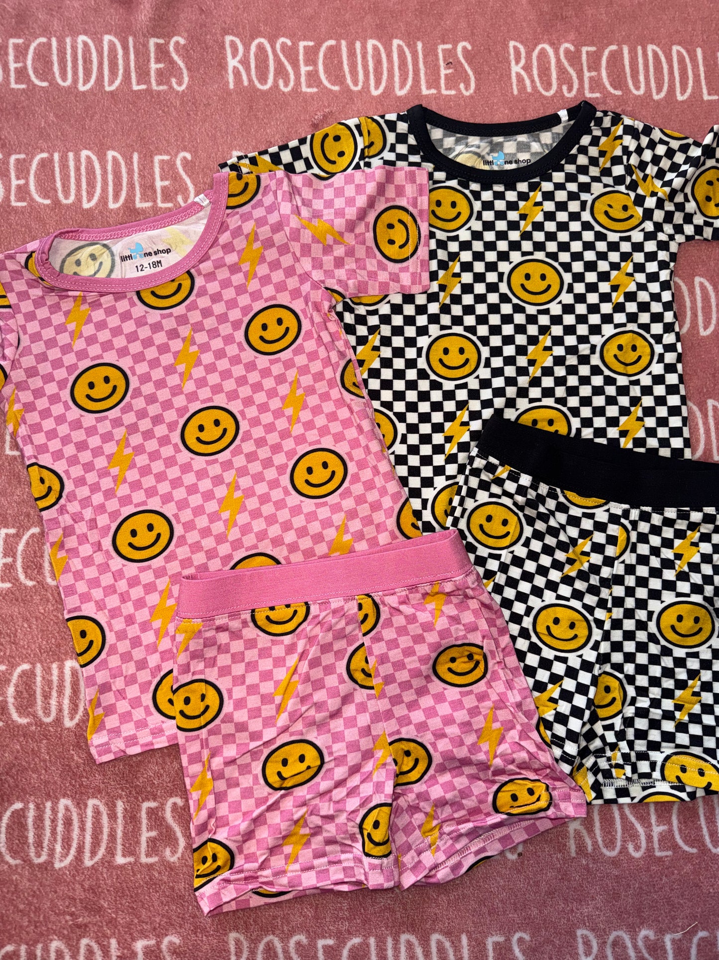 Smiley Lightning Bamboo Short Sets