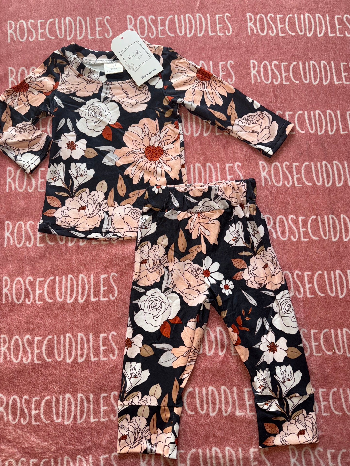 Black Floral Jogger Set