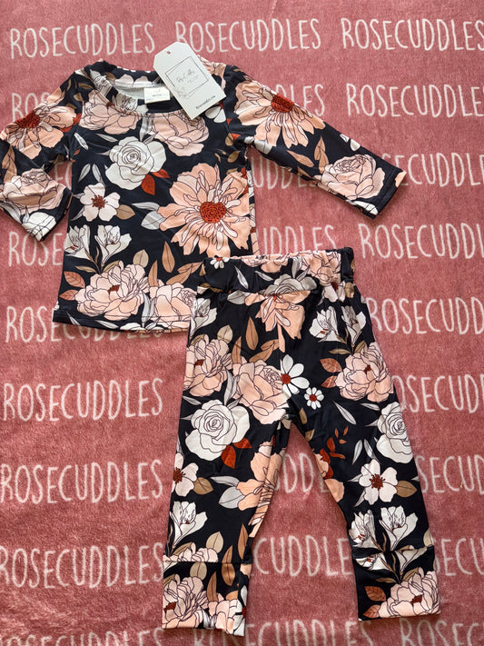 Black Floral Jogger Set