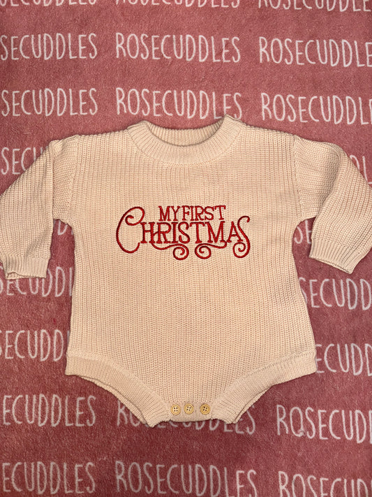 My First Christmas Knit Onesie