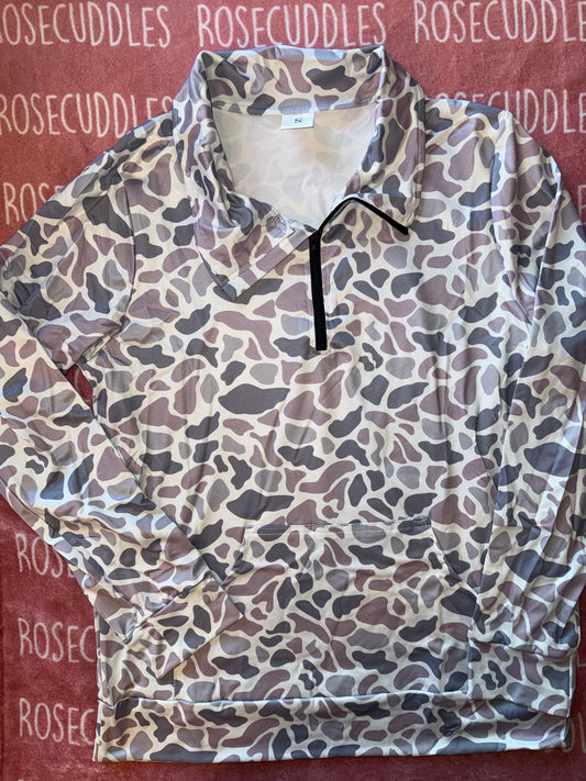 Womens Camo Quarter Zip