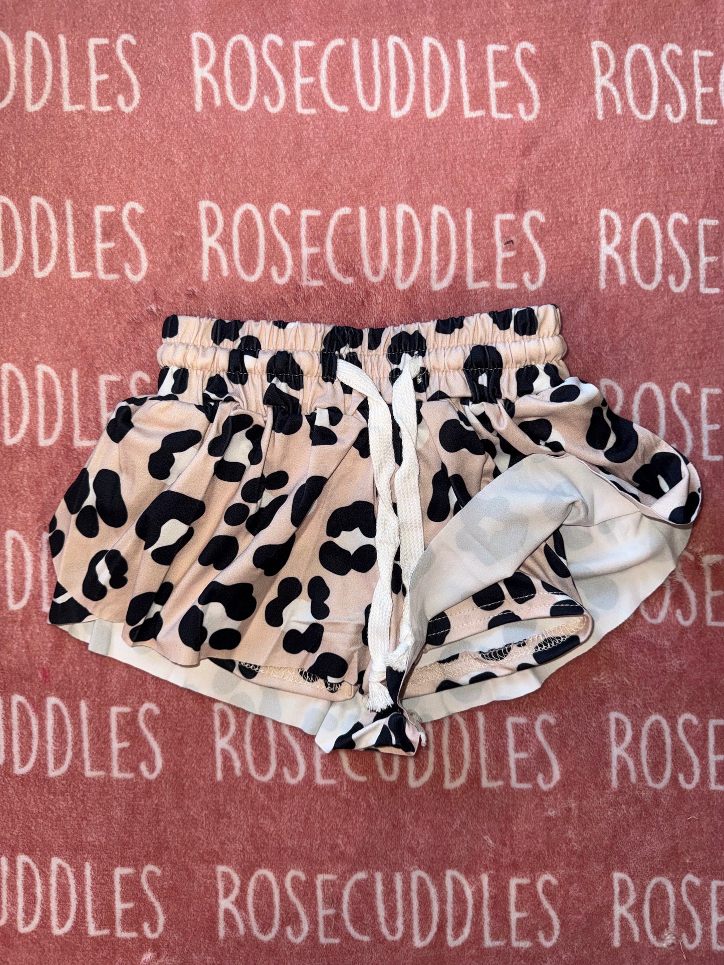 Girls Leopard Flowy Athletic Shorts