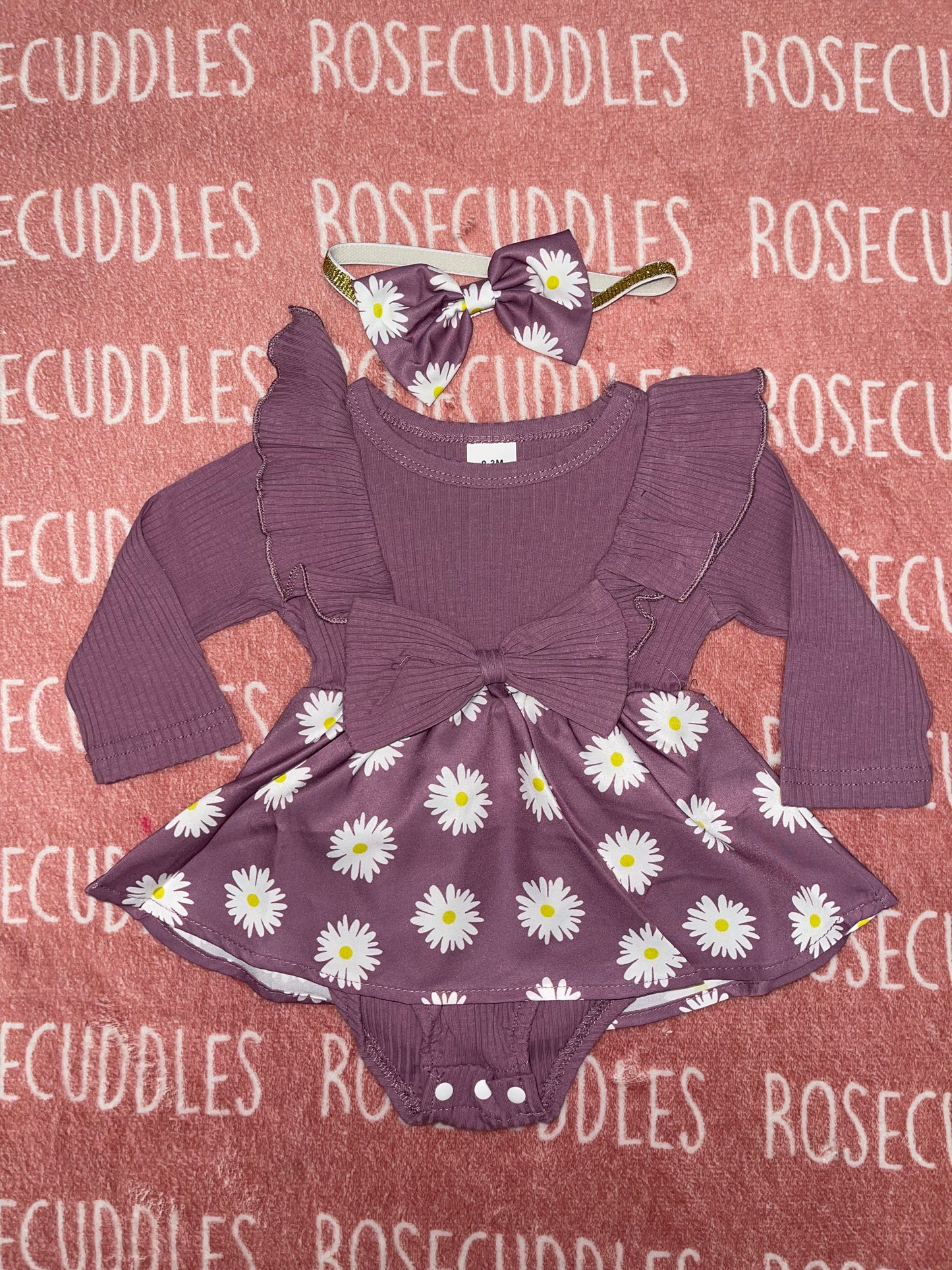 Purple Daisy Bodysuit Dress