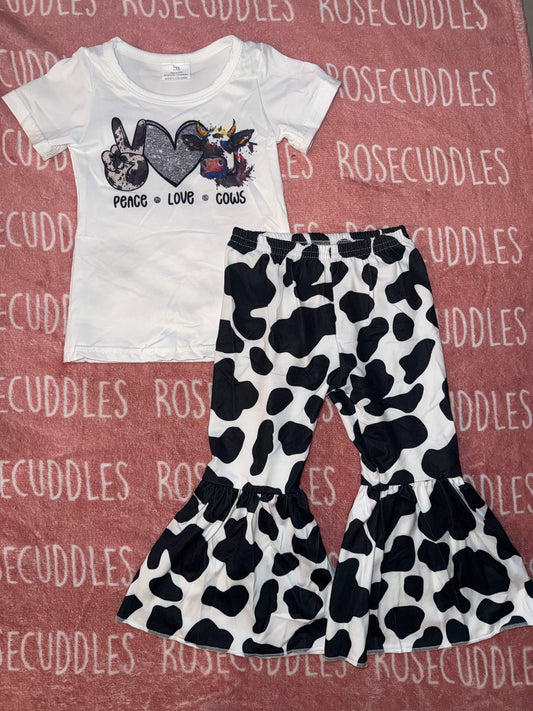 Peace Love Cows Bellbottoms Set