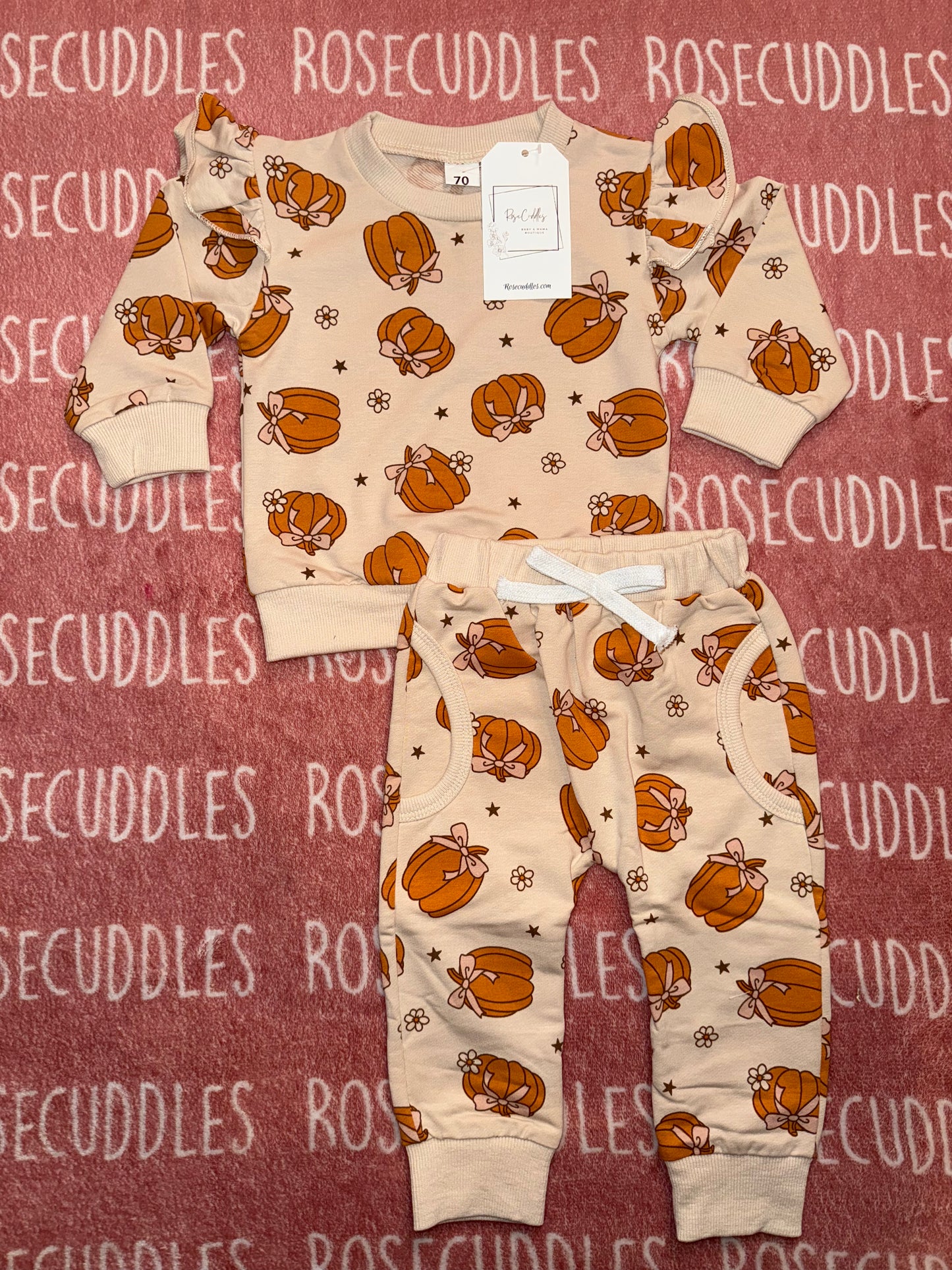 Pumpkin Bow Jogger Set