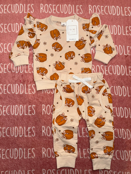 Pumpkin Bow Jogger Set