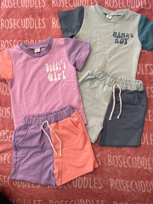 Color Block Mamas Boy and Daddy's Girl Sets