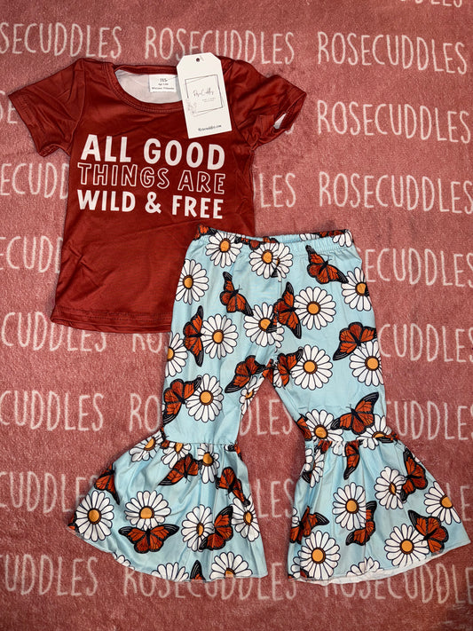 Wild & Free Butterfly Bellbottoms