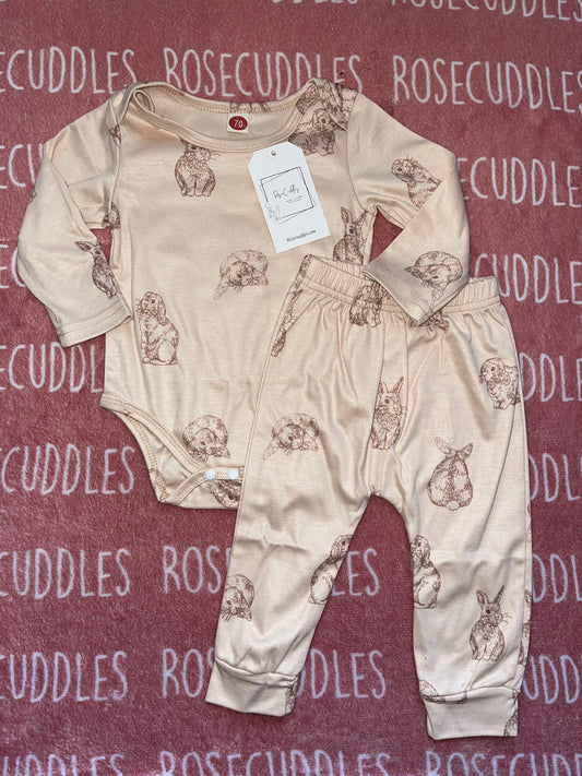 Neutral Bunny Onesie Set