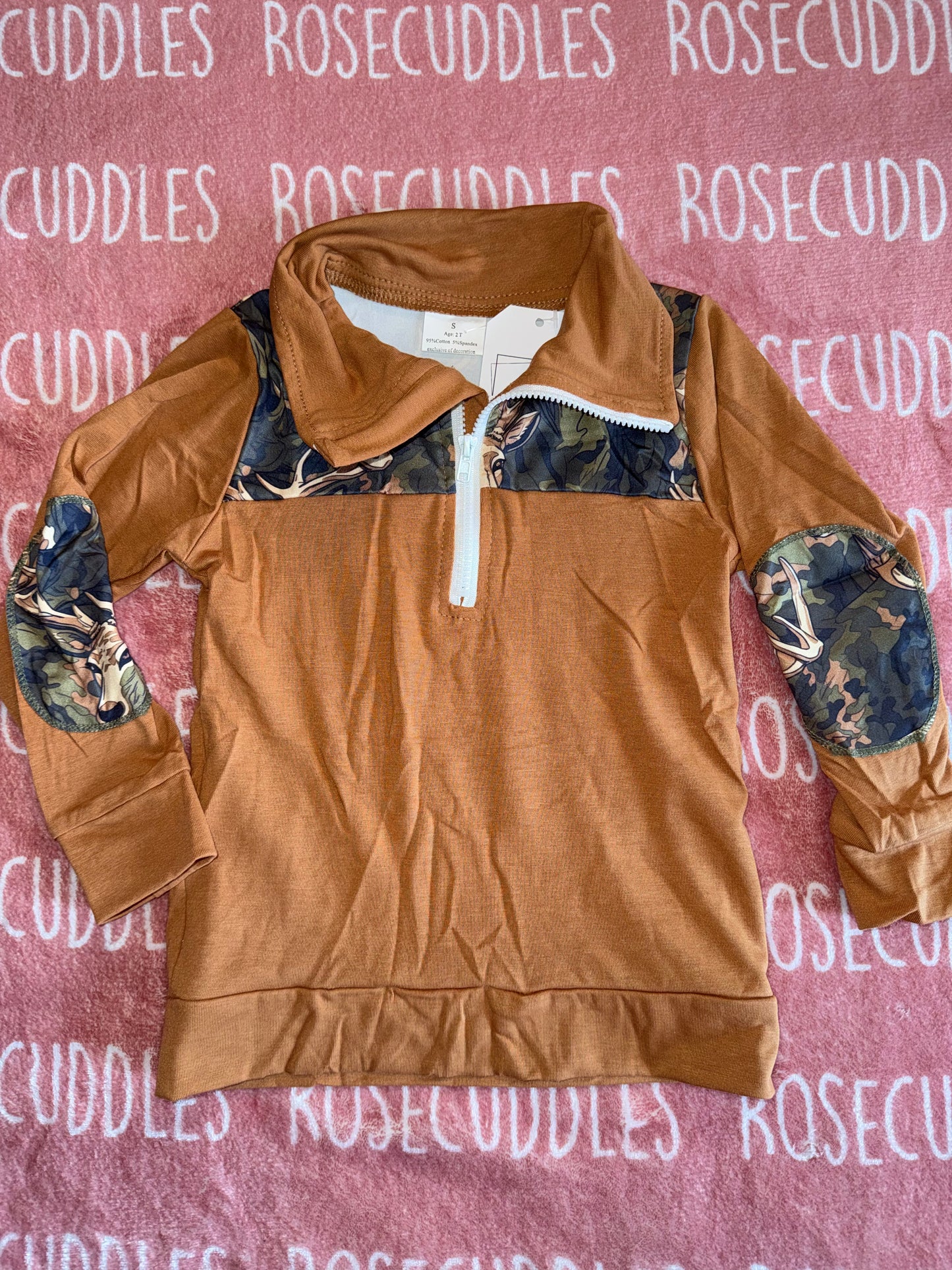 Deer Quarter Zip Long Sleeve