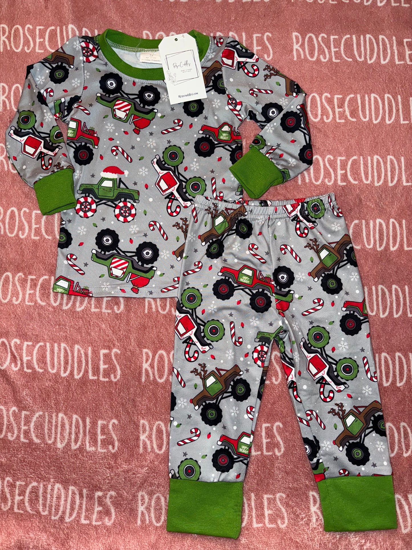 Monster Truck Christmas Pajama