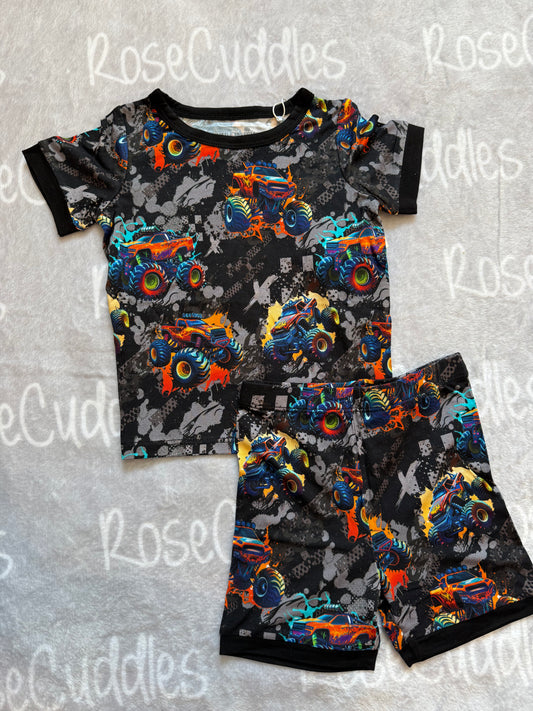 Monster Truck Bamboo Shorts Set