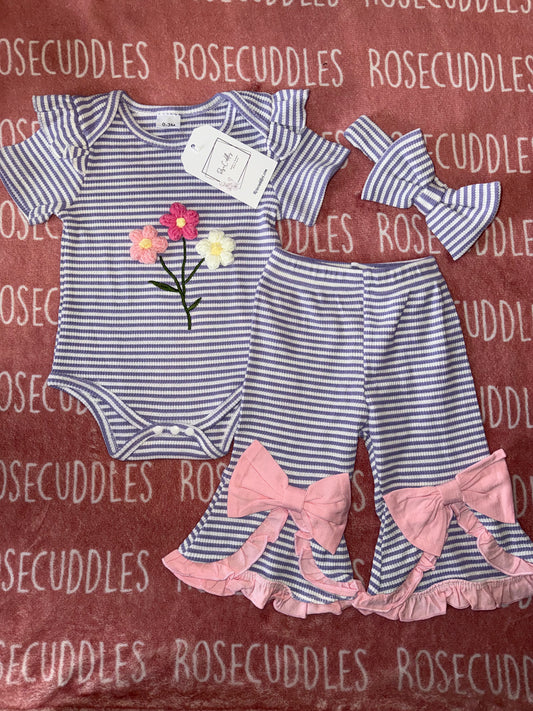 Knit Floral Flare Set