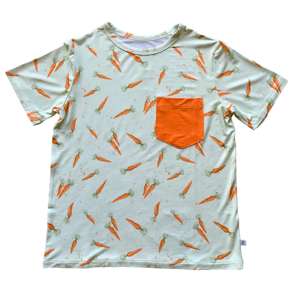 Lillian's Green Easter Carrots Boys Pocket Tee