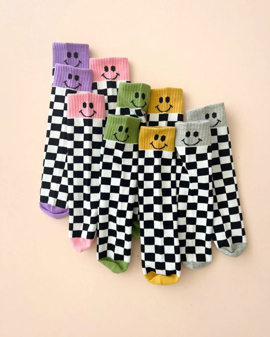 Checkered Smile Socks