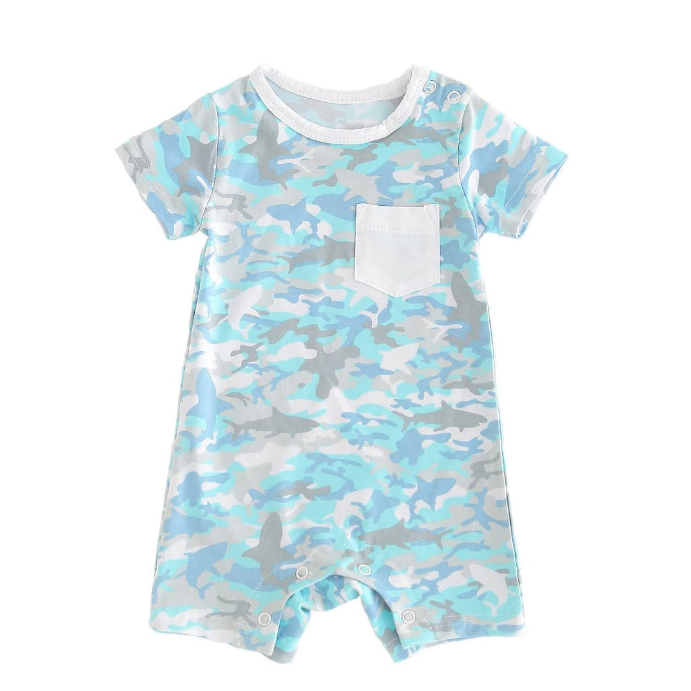 Shark Camo Shorty Romper